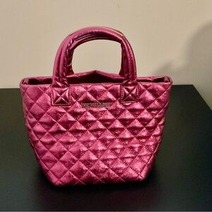 RARE! MZ Wallace Pink Leather Candy Micro Metro Tote Deluxe
